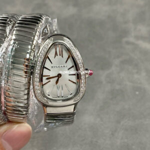 BV Factory Bvlgari Quartz Serpenti 101910 35mm Full Steel Roman Numerals Silver Dial