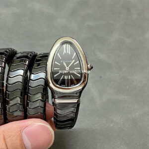 BV Factory Bvlgari Quartz Serpenti 102735 35mm Black Ceramic Roman Numerals Black Dial