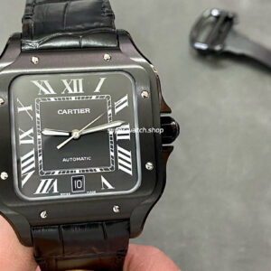 BV Factory Cartier Santos WSSA0039 39.8mm Full Black Steel Black Dial