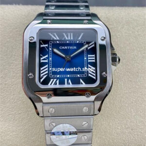 BV Factory Cartier Santos WSSA0063 35.1mm Full Steel Roman Numerals Blue Dial