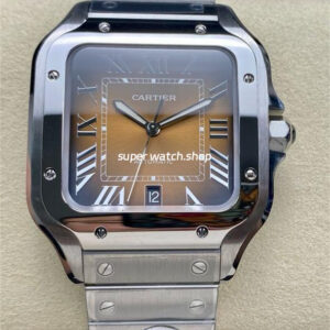 BV Factory Cartier Santos WSSA0064 39.8mm Full Steel Roman Numerals Orange Dial