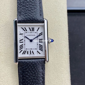 F1 Factory Cartier Tank Louis Cartier WSTA0041 25.5mm Steel Leather Strap Roman Numerals Silver Dial