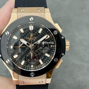 HB Factory Hublot Big Bang 301.PM.1780.RX 44mm Rose Gold Black Rubber Strap Black Dial
