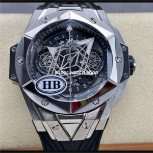 HB Factory Hublot Big Bang Sang Bleu 418.NX.1107.RX.MXM19 45mm Titanium Black Rubber Strap Skeletonized Black Dial
