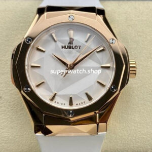 HB Factory Hublot Classic Fusion 550.OS.2200.RW.ORL20 40mm Rose Gold White Rubber Strap White Dial