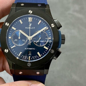 HB Factory Hublot Classic Fusion Chronograph 521.CM.7170.RX 45mm Ceramic Rubber Strap Blue Dial