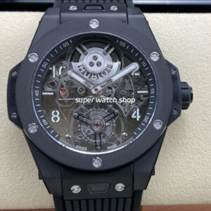 HB Factory Tourbillon Hublot Big Bang 419.CI.0170.RX 45mm Ceramic Rubber Strap Arabic Numerals Skeletonized Dial