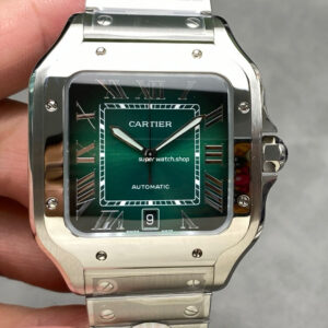 J12 Factory Cartier Santos WSSA0062 39.8mm Roman Numerals Green Dial