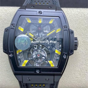 JB Factory Tourbillon Hublot Masterpiece MP-06 Senna 906.ND.0129.VR.AES12 48mm Titanium Rubber Strap Skeleton Dial