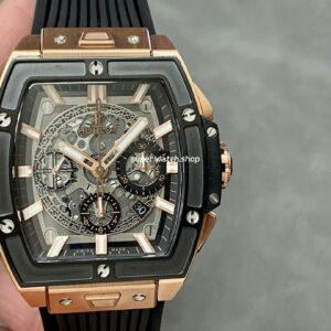 MS Factory Hublot Spirit of Big Bang 642.OM.0180.RX 42mm Rose Gold Rubber Strap Skeletonized Dial