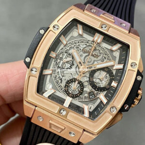 MS Factory Hublot Spirit of Big Bang 642.OX.0180.RX 42mm Rose Gold Rubber Strap Skeletonized Dial