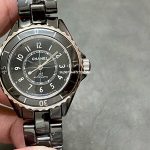TW Factory Chanel J12 H0682 33mm Full Black Ceramic Arabic Numerals Black Dial