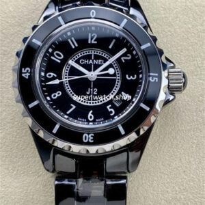 TW Factory Chanel Quartz J12 H0682 33mm Full Black Ceramic Arabic Numerals Black Dial