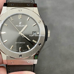 WWF Factory Hublot Classic Fusion 542.NX.7071.LR 42mm Titanium Leather Strap Grey Dial