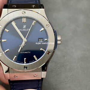 WWF Factory Hublot Classic Fusion Blue 542.NX.7170.LR 42mm Titanium Silicon Strap Blue Dial