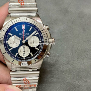 BLS Factory Breitling Chronomat 42 AB0134101B2A1 42mm Full Steel White Eye Black Dial