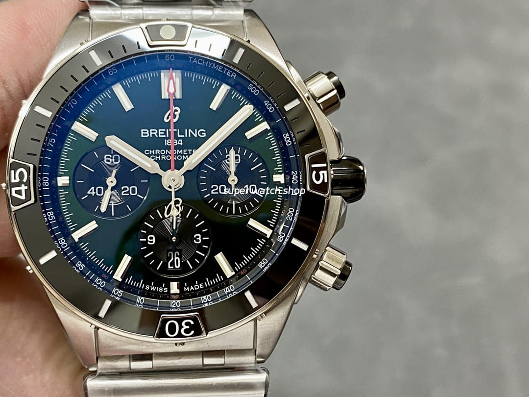 BLS Factory Breitling Chronomat 42mm Full Steel Black Eye Black Dial