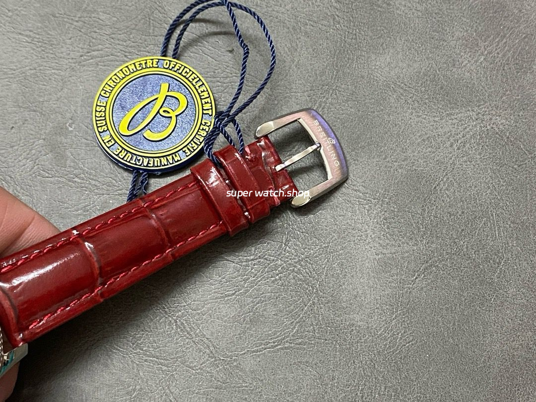 BLS Factory Breitling Navitimer A17327211G1P1 35mm Steel Leather Strap Silver Dial - Image 8