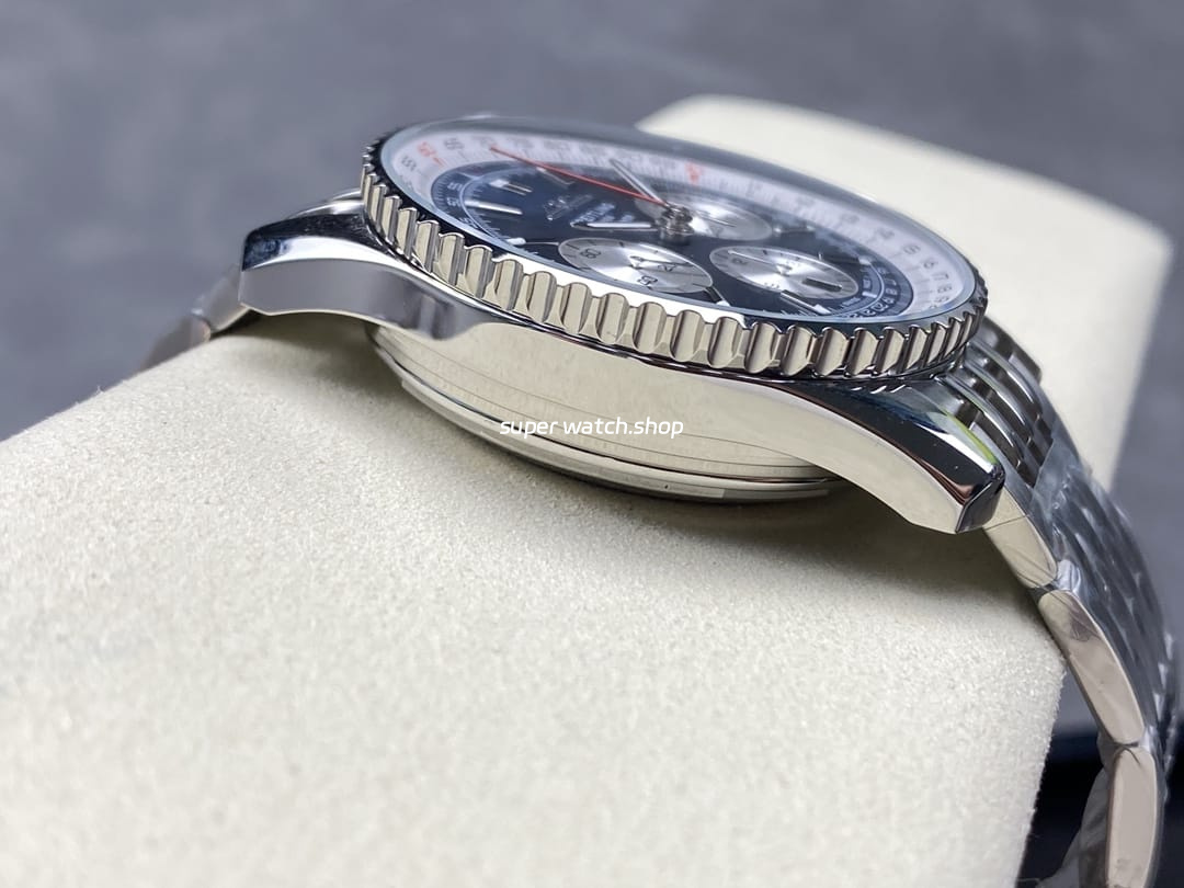BLS Factory Breitling Navitimer B01 Chronograph 42mm Full Steel Sliver Eye Blue Dial - Image 5