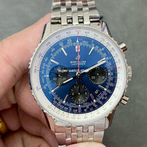 BLS Factory Breitling Navitimer B01 Chronograph AB0121 AB0121211C1A1 43mm Full Steel Black Eye Blue Dial