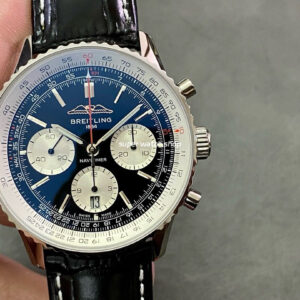 BLS Factory Breitling Navitimer B01 Chronograph AB0138211B1P1 43mm Steel Leather Strap Black Dial