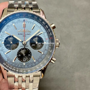 BLS Factory Breitling Navitimer B01 Chronograph AB0138241C1A1 42mm Full Steel Black Eye Blue Dial