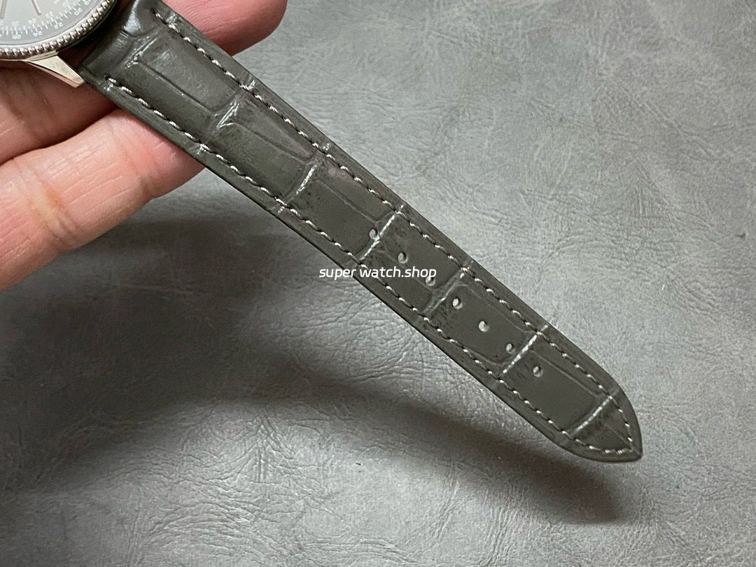 BLS Factory Breitling Navitimer R17395211A1P1 35mm Steel Leather Strap Grey Dial - Image 9
