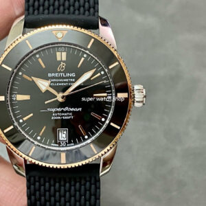 BLS Factory Breitling Superocean Heritage UB2010121B1S1 42mm Rose Gold Steel Rubber Strap Black Dial