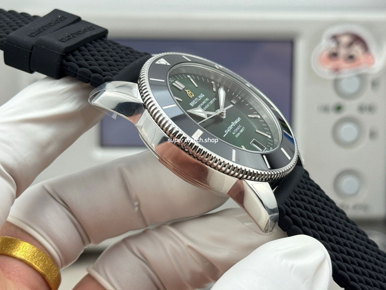 GF Factory Breitling Superocean Heritage B31 AB3111361L1A1 42mm Steel Rubber Strap Green Dial - Image 6