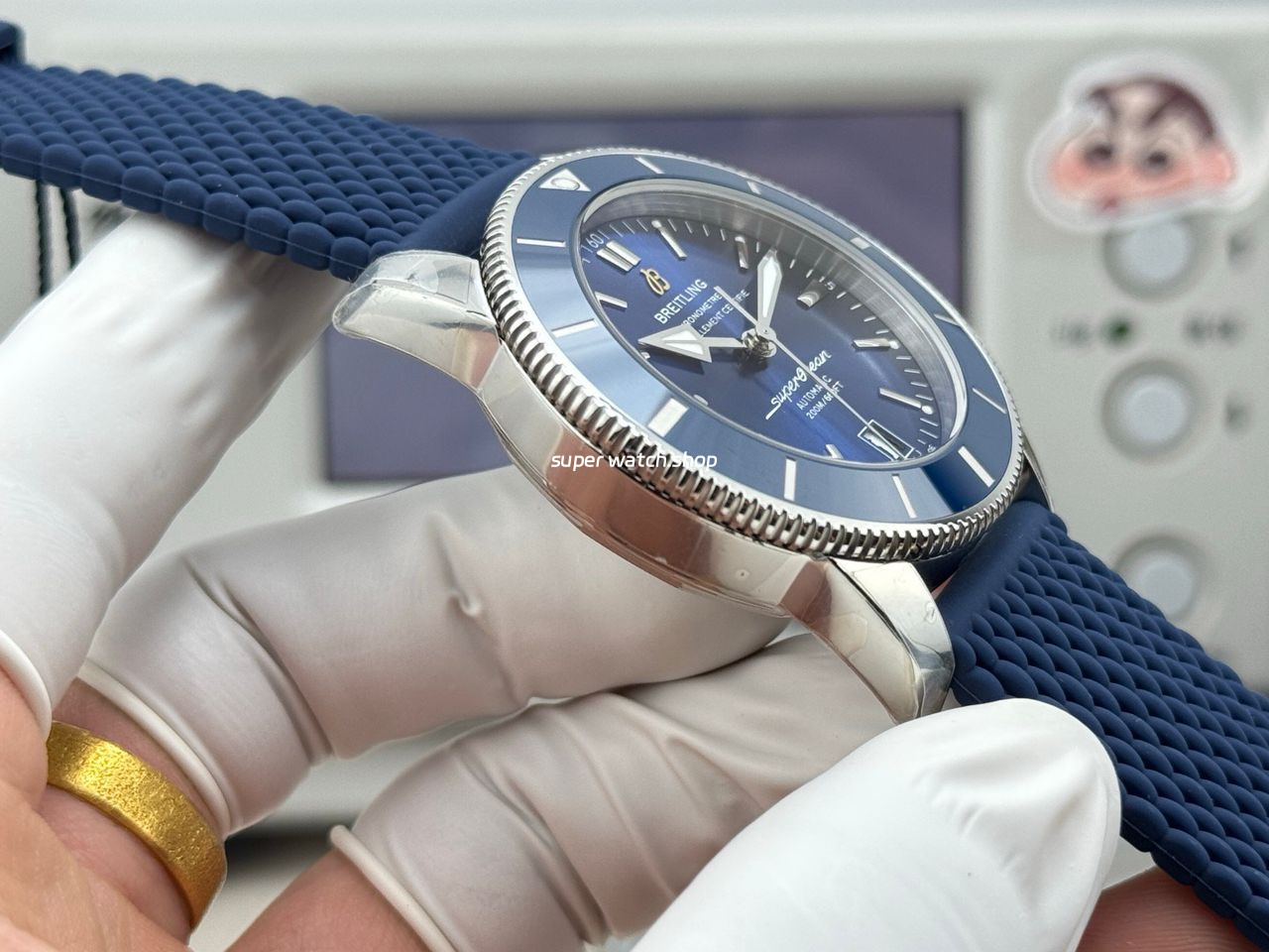 GF Factory Breitling Superocean Heritage ll AB2010 42mm Steel Rubber Strap Blue Dial - Image 5