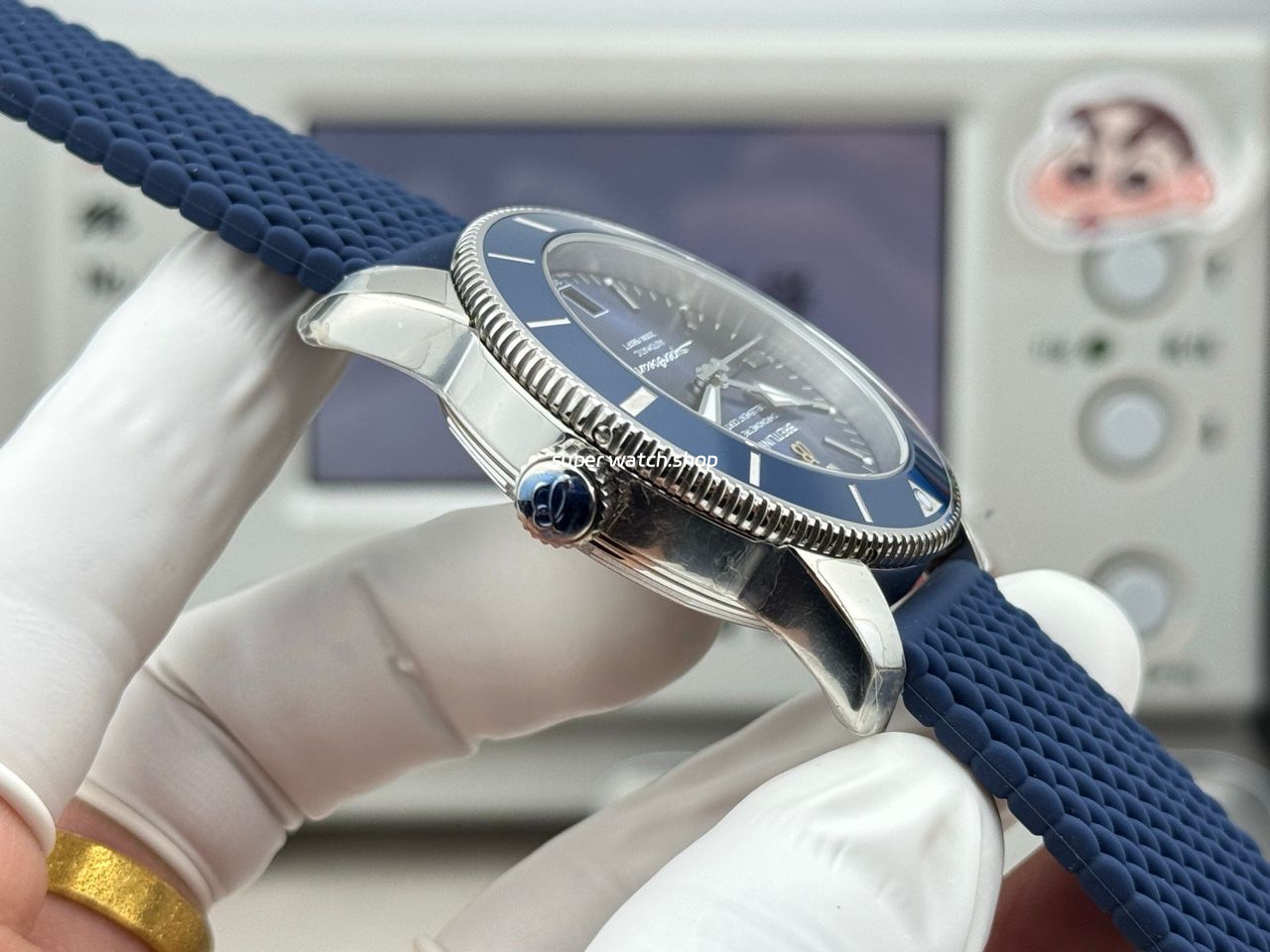 GF Factory Breitling Superocean Heritage ll AB2010 42mm Steel Rubber Strap Blue Dial - Image 6