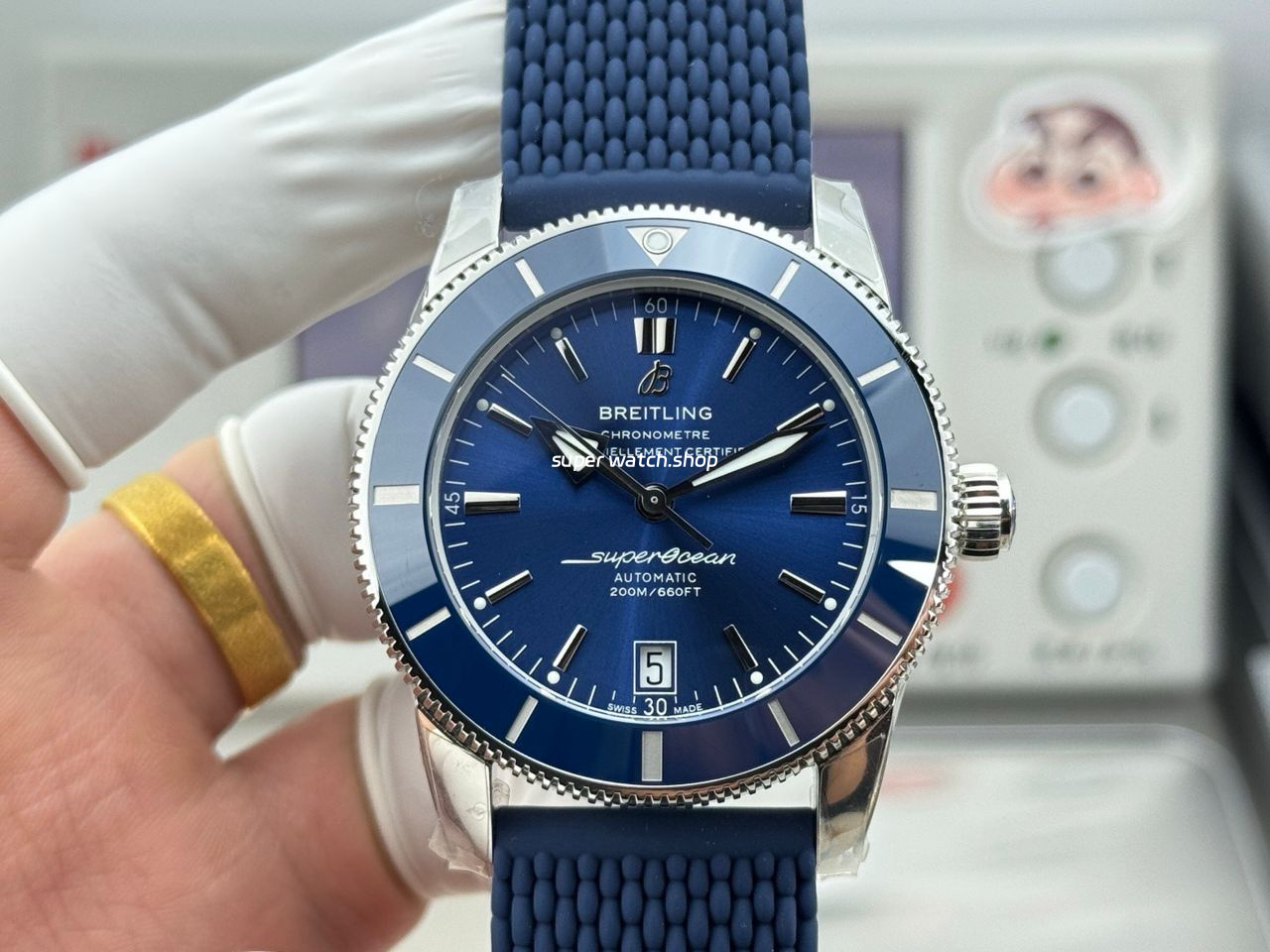 GF Factory Breitling Superocean Heritage ll AB2010 42mm Steel Rubber Strap Blue Dial