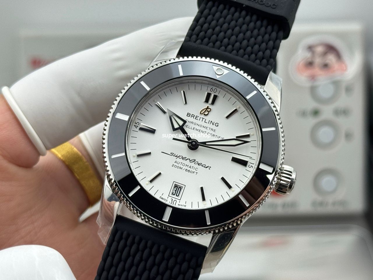 GF Factory Breitling Superocean Heritage ll AB201012.G827154A 42mm Steel Rubber Strap White Dial - Image 5