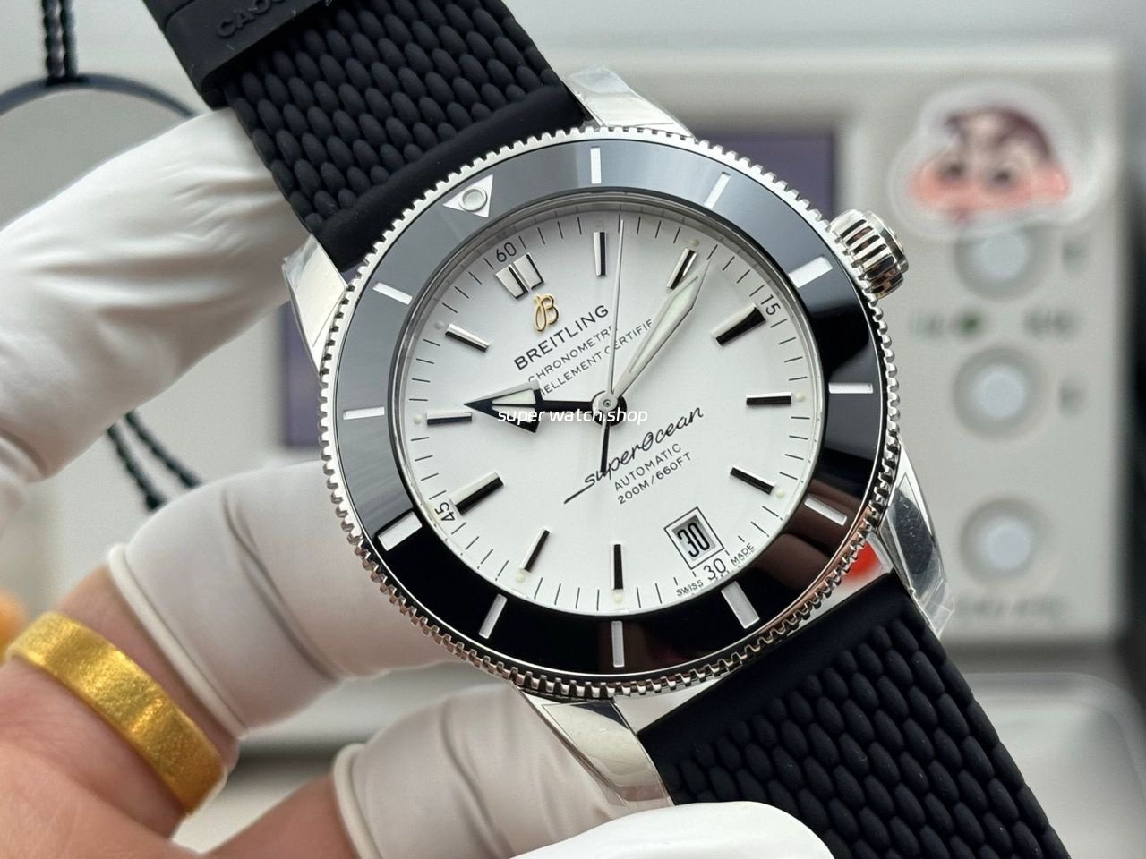 GF Factory Breitling Superocean Heritage ll AB201012.G827154A 42mm Steel Rubber Strap White Dial - Image 4