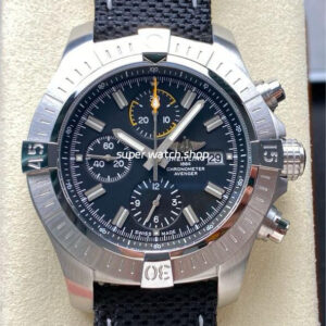 TF Factory Breitling Avenger Chronograph A13317101B1X1 45mm Steel Black Nylon Canvas Strap Arabic Numerals Black Dial