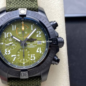 TF Factory Breitling Avenger Chronograph V13317101L1X1 45mm Steel Green Nylon Canvas Strap Arabic Numerals Green Dial