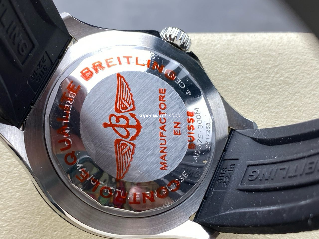 TF Factory Breitling Superocean A17375211I1S1 44mm Black Bezel Steel Black Rubber Strap Yellow Dial - Image 7