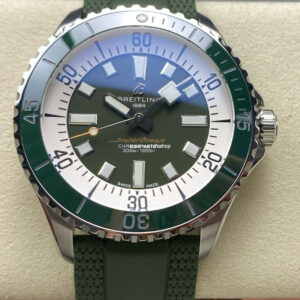 TF Factory Breitling Superocean A17376A31L1S1 44mm Green Bezel Steel Green Rubber Strap Green Dial