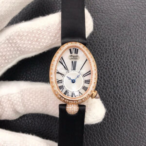 ZF Factory Breguet Reine de Naples 8928br51844.dd0d 33 x 24.95mm Rose Gold Leather Strap Roman Numerals Mother Of Pearl Dial