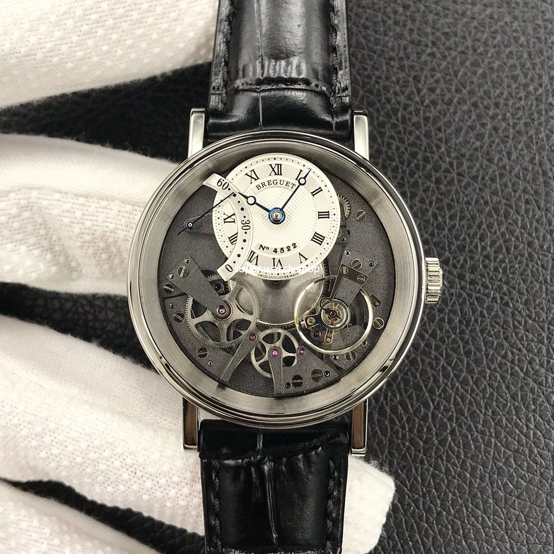 ZF Factory Breguet Tradition 7097BB/G1/9WU 40mm White Gold Leather Strap Roman Numerals Grey Dial