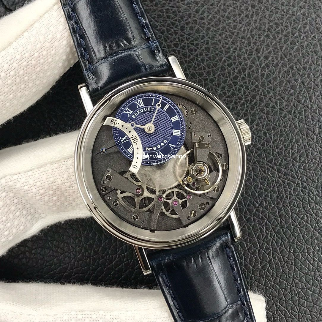 ZF Factory Breguet Tradition 7597BB-GY-9WU 40mm White Gold Leather Strap Roman Numerals Blue Dial - Image 3