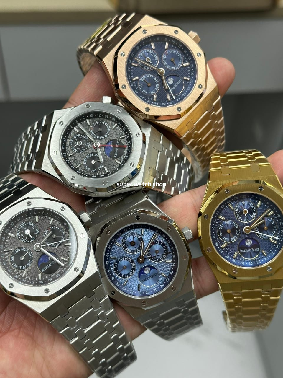 BBR Factory Audemars Piguet Royal Oak Perpetual Calendar 26574BA.OO.1220BA.01 41mm Full Gold Steel Blue Dial - Image 10
