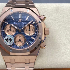 APS Factory Audemars Piguet Royal Oak Chronograph 26240OR.OO.D315CR.01 41mm Full Rose Gold Blue Dial