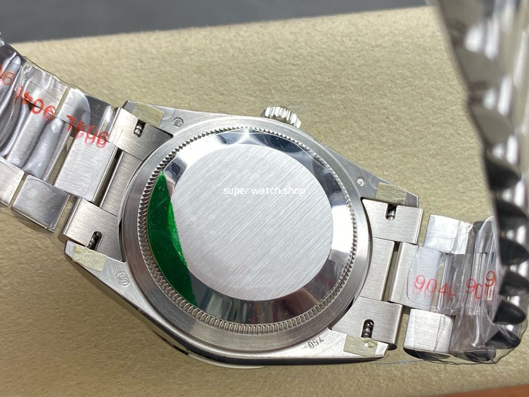 8+ Factory Counterweight Rolex Day-Date 128349RBR-0031 36mm Diamond Bezel Full 904L Roman Number Blue Dial - Image 7