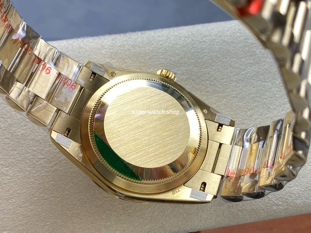 8+ Factory Counterweight Rolex Day-Date 18038 36mm Full Yellow Gold Orange Gradient Dial - Image 6