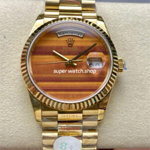 8+ Factory Counterweight Rolex Day-Date 18038 36mm Full Yellow Gold Orange Gradient Dial