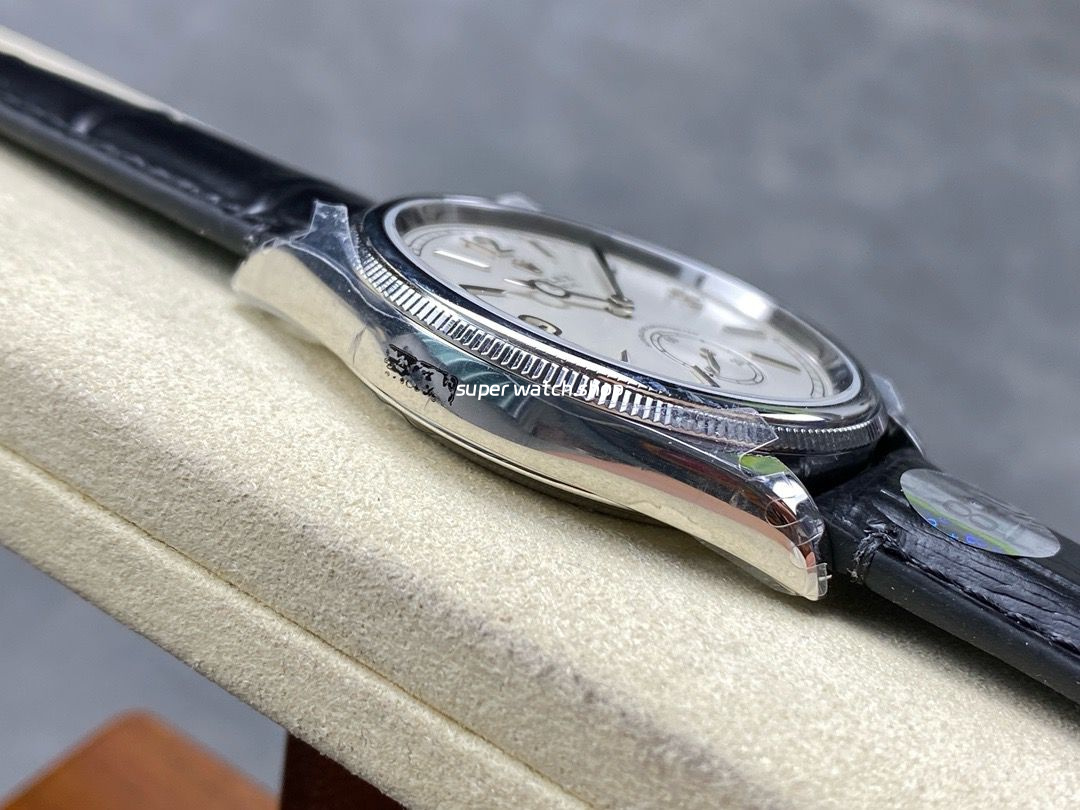 8+ Factory Rolex 1908 52509-0006 39mm Steel Leather Strap Arabic Numerals White Dial - Image 5