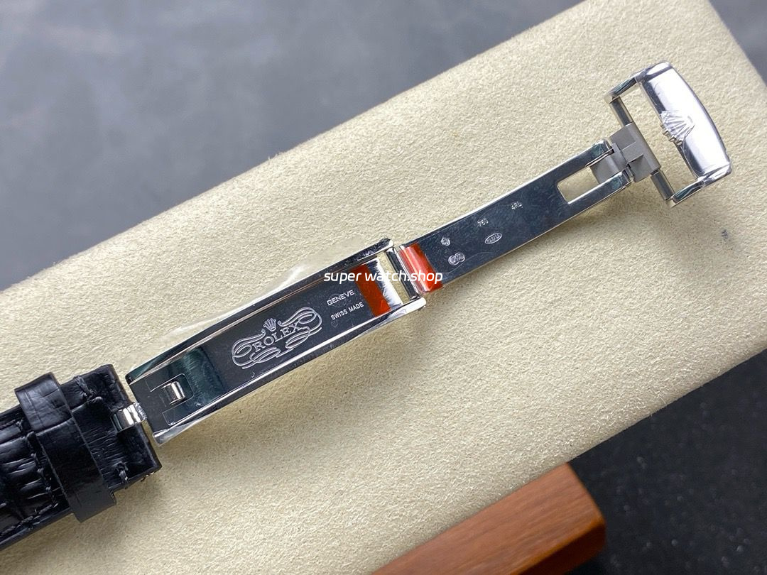 8+ Factory Rolex 1908 52509-0006 39mm Steel Leather Strap Arabic Numerals White Dial - Image 8