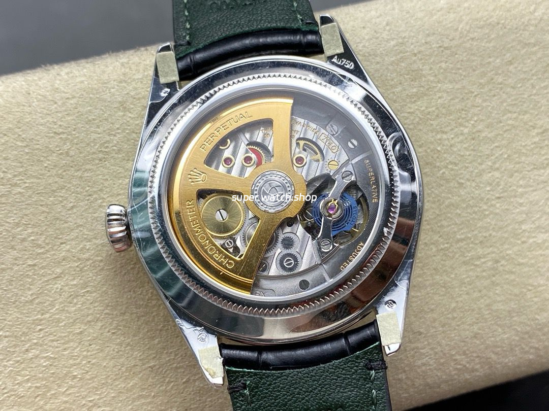 8+ Factory Rolex 1908 52509-0006 39mm Steel Leather Strap Arabic Numerals White Dial - Image 7