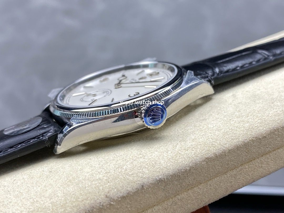 8+ Factory Rolex 1908 52509-0006 39mm Steel Leather Strap Arabic Numerals White Dial - Image 6